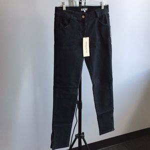 Emerson Fry Moto Jeans with Zip Hem in Coal Mick 4